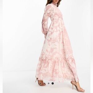 ASOS High Neck Shirred Maxi Dress